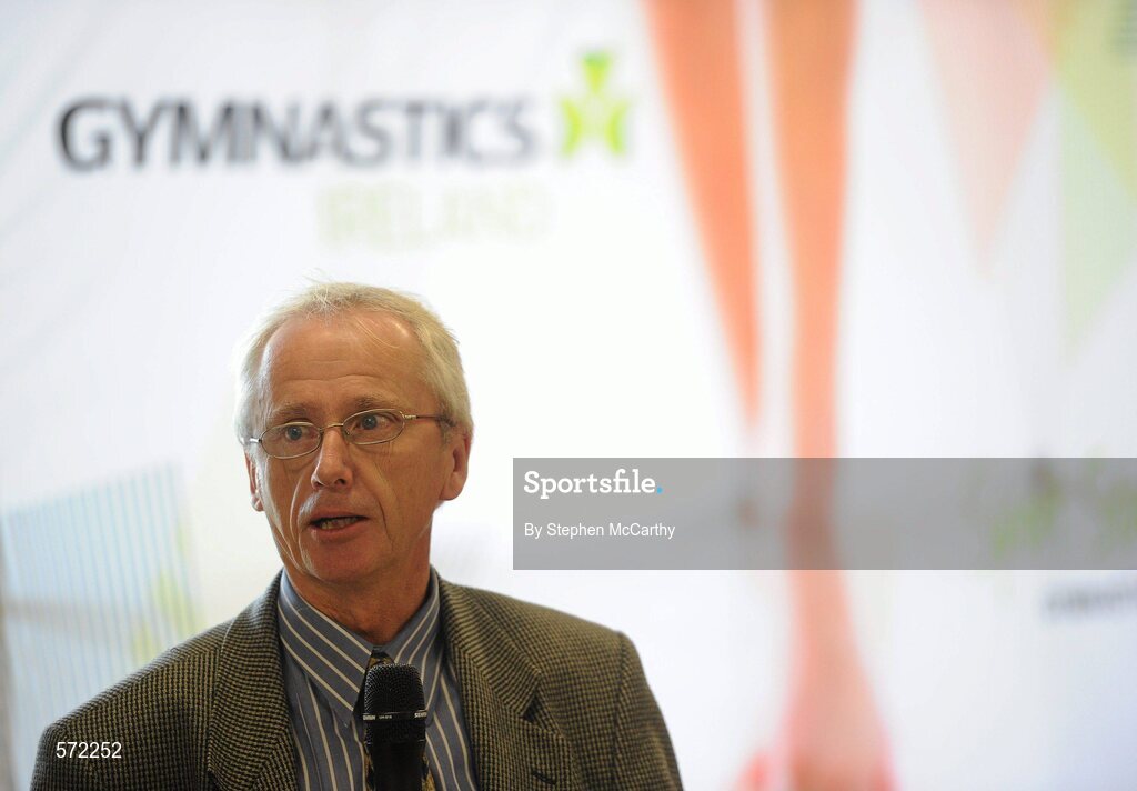 3 November 2011; John Treacy, Chief Executive of the Irish Sports Council, speaking at the re-launch of Gymnastics Ireland. John Treacy was in attendance to help promote the sport and Gymnastics Ire'and's brand transformation that included the launch of a new webstie, www.gymnasticsireland.com , Facebook Page (Gymnastics Ireland) and Twitter account @gymnasticsire . Trinity College, Dublin. Picture credit: Stephen McCarthy / SPORTSFILE