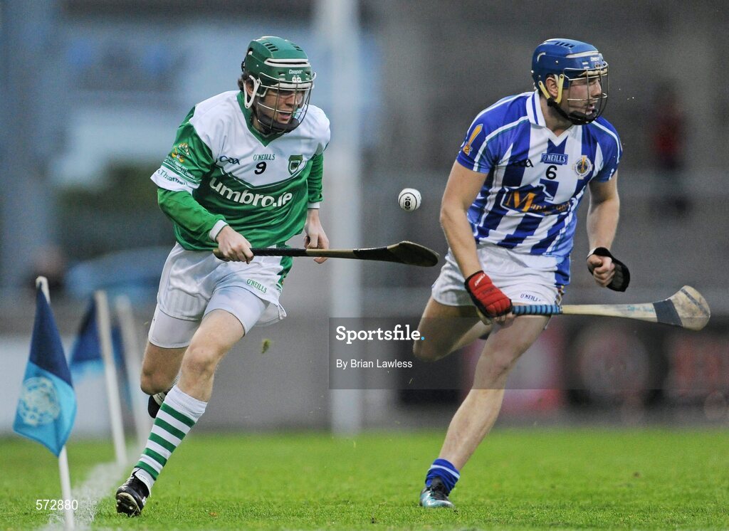 30 October 2011; Andrew Morris, O'Toole's, in action against Stephen Nolan, Ballyboden St. Enda's. Dublin County Senior Huling Championship Final, Ballyboden St Enda's v O'Toole's, Parnell Park, Dublin. Picture credit: Brian Lawless / SPORTSFILE