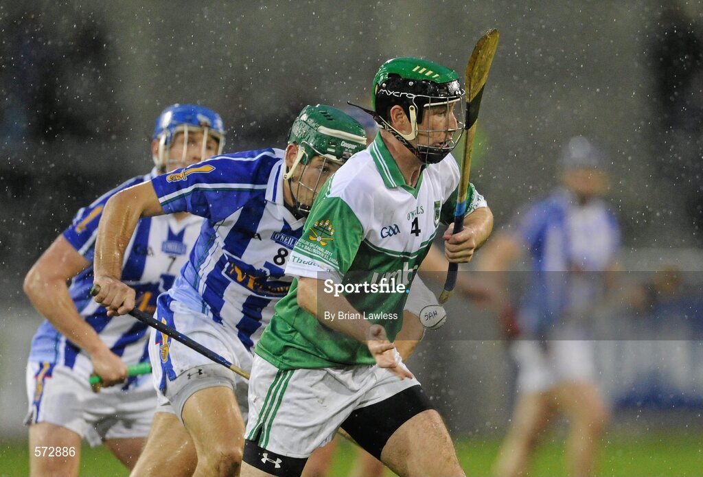 30 October 2011; Liam Ryan, O'Toole's, in action against David Curtin, Ballyboden St. Enda's. Dublin County Senior Huling Championship Final, Ballyboden St Enda's v O'Toole's, Parnell Park, Dublin. Picture credit: Brian Lawless / SPORTSFILE