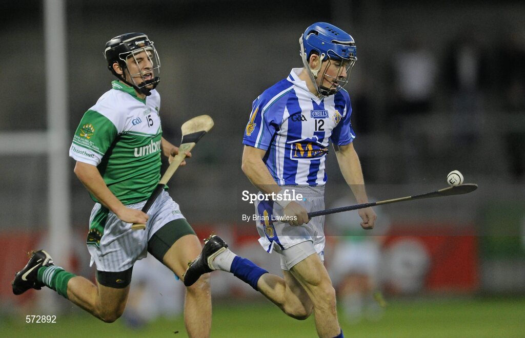 30 October 2011; David O'Connor, Ballyboden St Enda's, in action against Patrick Carton, O'Toole's. Dublin County Senior Huling Championship Final, Ballyboden St Enda's v O'Toole's, Parnell Park, Dublin. Picture credit: Brian Lawless / SPORTSFILE