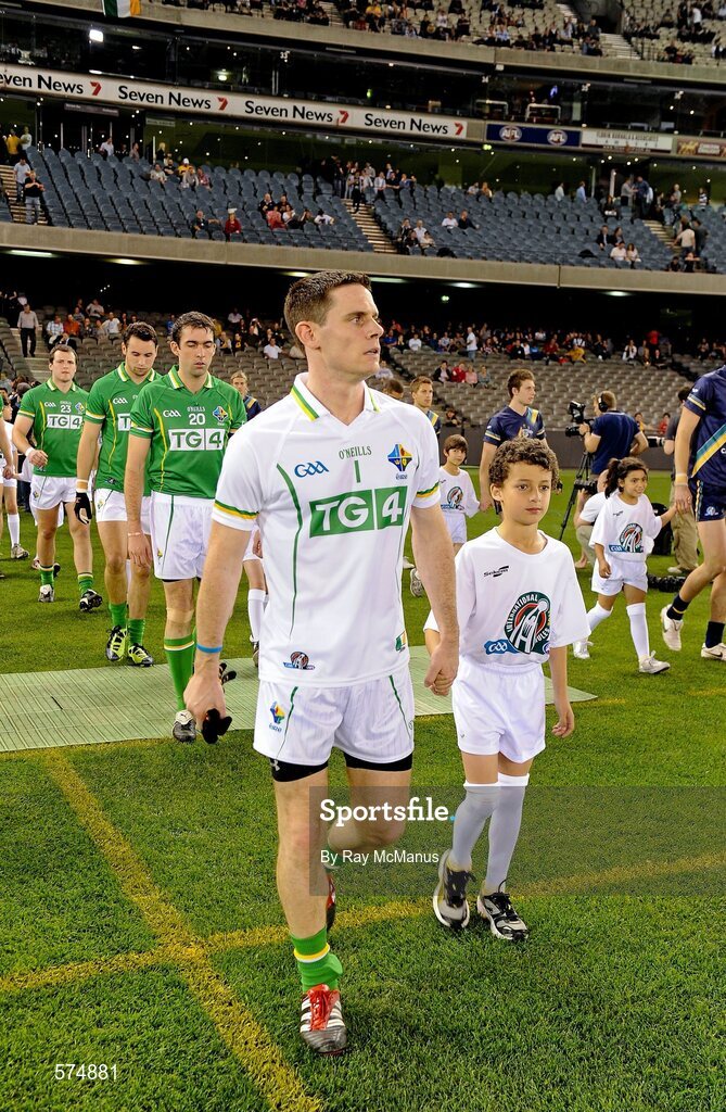 28 October 2011; Ireland captain Stephen Cluxton leads his team onto the field. International Rules 1st Test, Australia v Ireland, Etihad Stadium, Melbourne, Australia. Picture credit: Ray McManus / SPORTSFILE