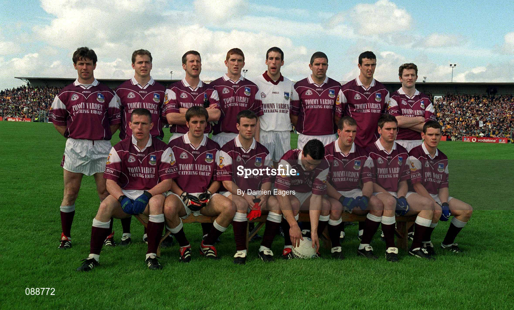 19 May 2002; The Galway panel prior to the Bank of Ireland Connacht Senior Football Championship Quarter-Final match between Roscommon and Galway at Dr Hyde Park in Roscommon. Photo by Damien Eagers/Sportsfile
