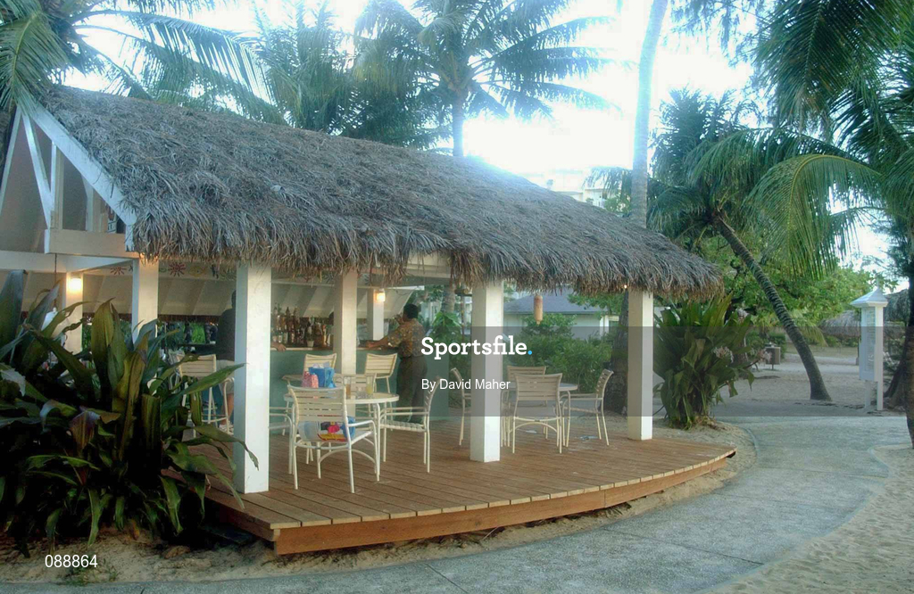 24 May 2002; A view of the barbeque area at the Hyatt Hotel in Mutcho, Saipan, Northern Mariana Islands. Photo by David Maher/Sportsfile