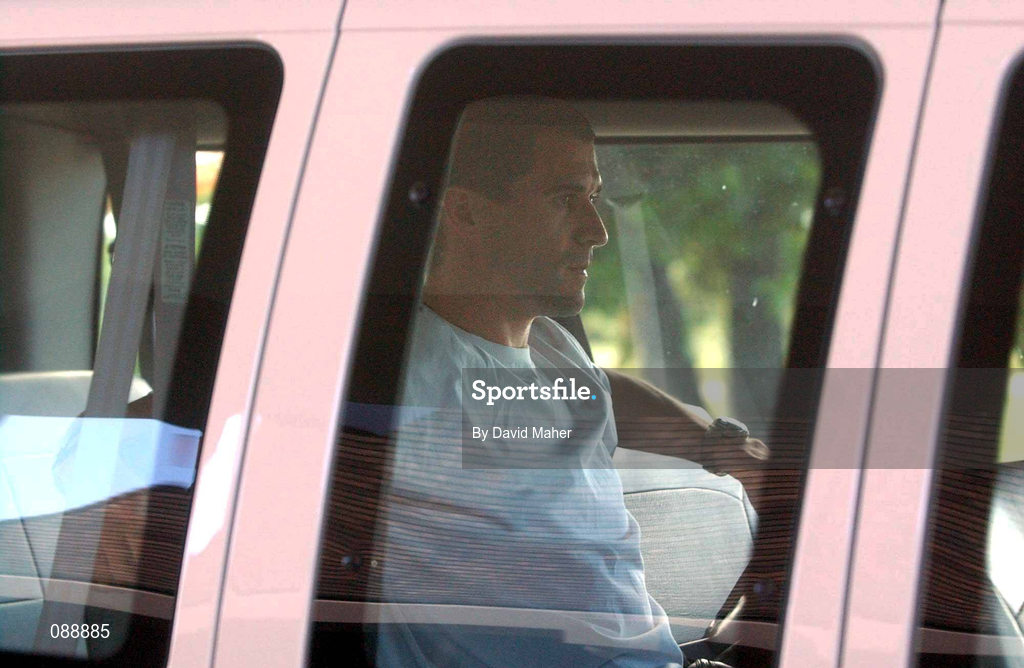 24 May 2002; Republic of Ireland captain Roy Keane departs from Saipan International Airport in Saipan, Northern Mariana Islands, after leaving a squad training camp ahead of the FIFA World Cup 2002 finals in Japan and South Korea. Photo by David Maher/Sportsfile