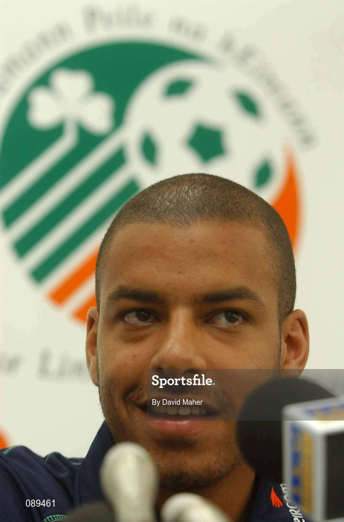 30 May 2002; Steven Reid during a press conference at Izumo Sports Park in Izumo, Japan, ahead of their first FIFA World Cup 2002 Group E match against Cameroon. Photo by David Maher/Sportsfile