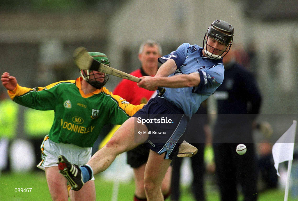 26 May 2002; Shane Martin of Dublin in action against Charlie Keena of Meath during the Guinness Leinster Senior Hurling Championship Quarter-Final match between Dublin and Meath at O'Connor Park in Tullamore, Offaly. Photo by Matt Browne/Sportsfile