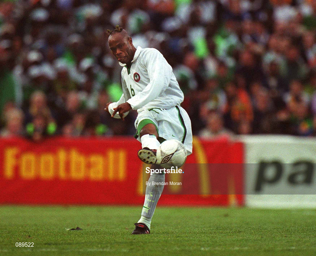 16 May 2002; Taribo West of Nigeria during the International Friendly match between Republic of Ireland and Nigeria at Lansdowne Road in Dublin. Photo by Brendan Moran/Sportsfile