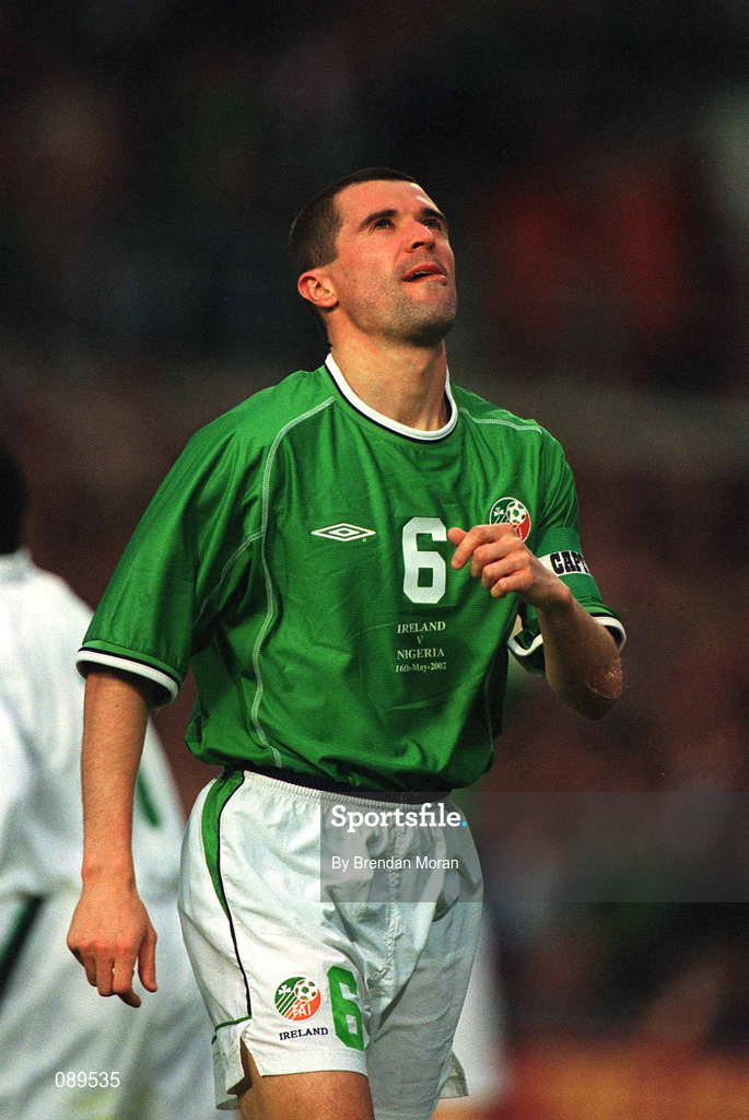 16 May 2002; Roy Keane of Republic of Ireland during the International Friendly match between Republic of Ireland and Nigeria at Lansdowne Road in Dublin. Photo by Brendan Moran/Sportsfile