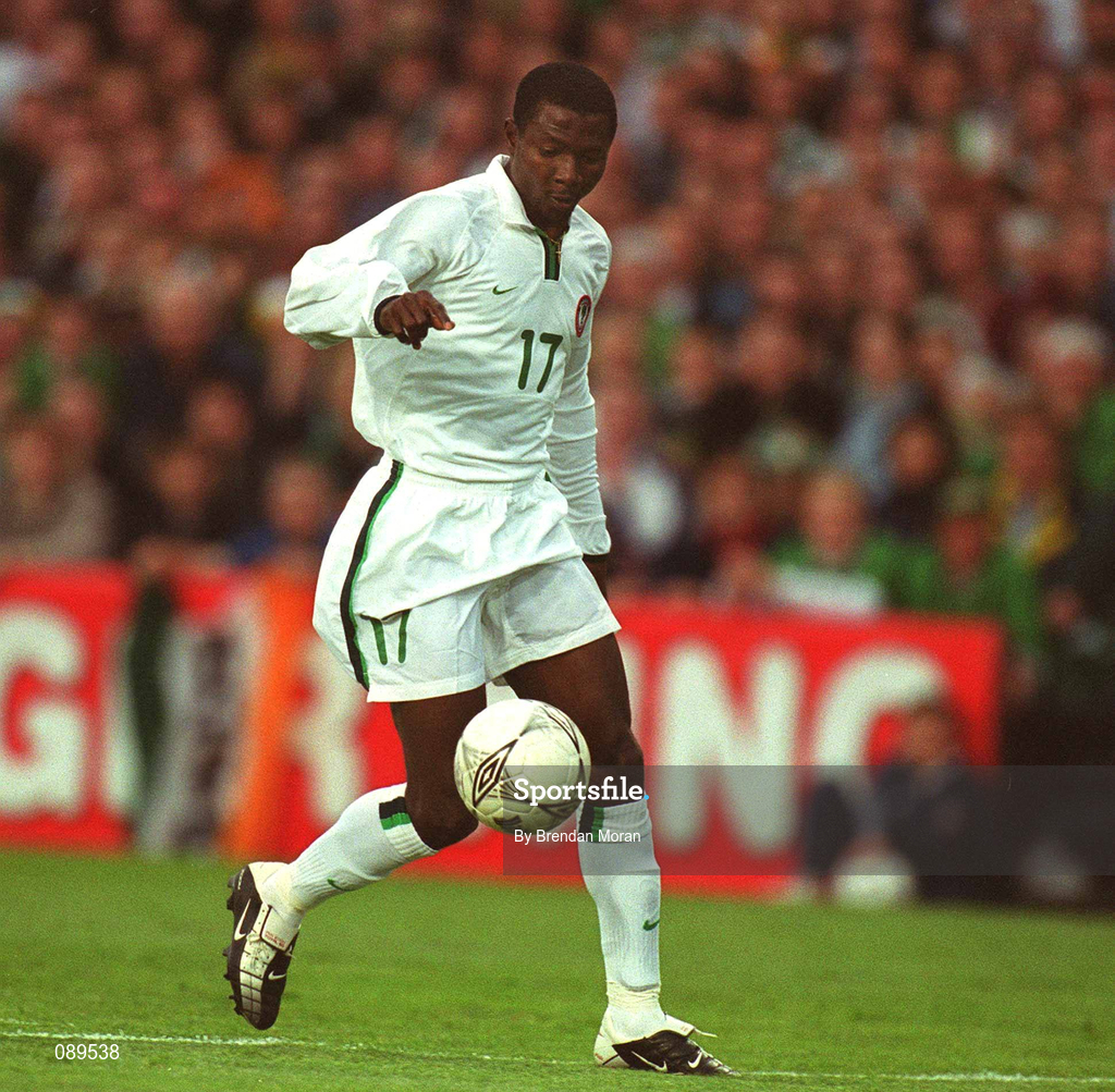 16 May 2002; Julius Aghahowa of Nigeria during the International Friendly match between Republic of Ireland and Nigeria at Lansdowne Road in Dublin. Photo by Brendan Moran/Sportsfile