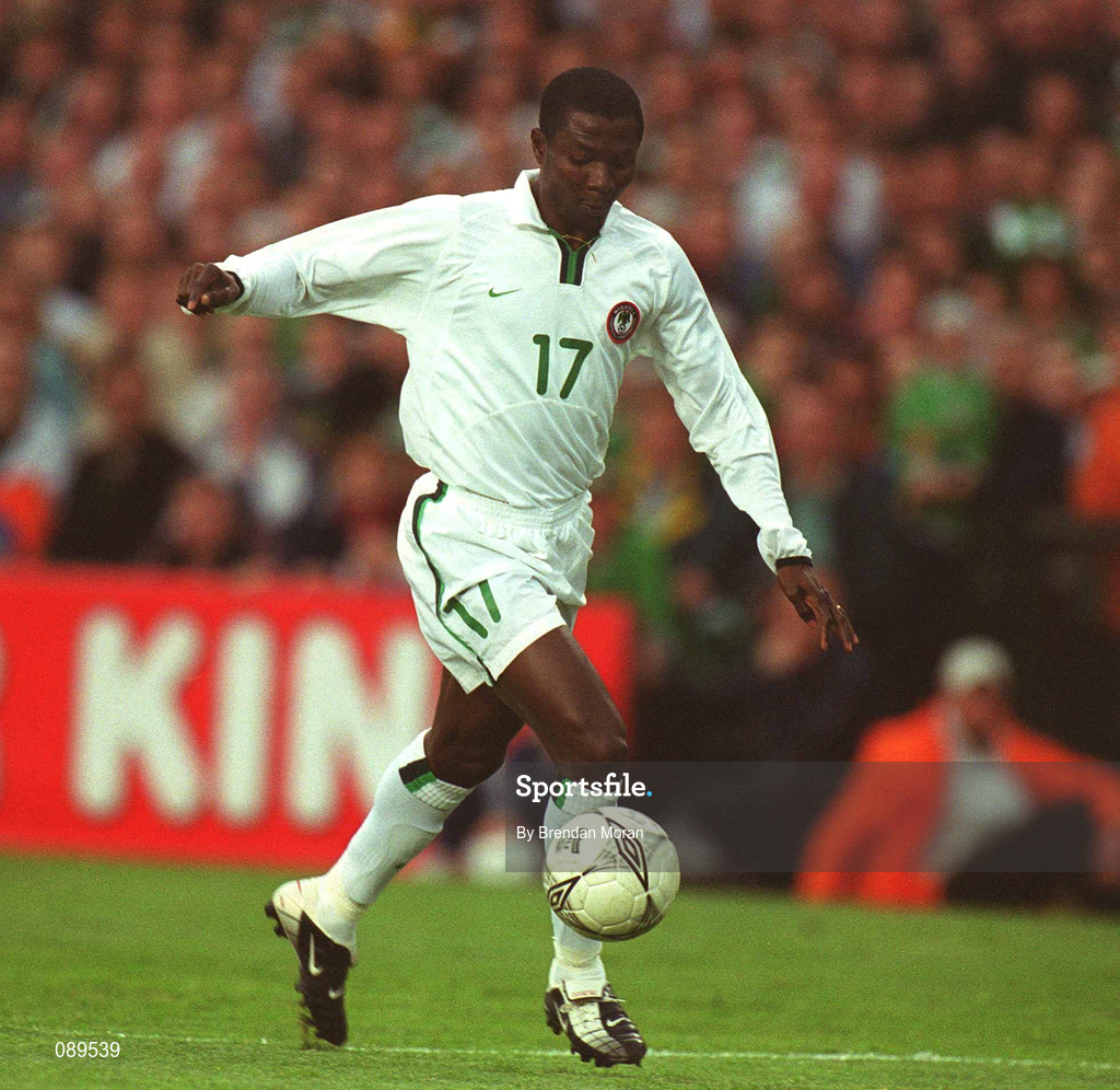 16 May 2002; Julius Aghahowa of Nigeria during the International Friendly match between Republic of Ireland and Nigeria at Lansdowne Road in Dublin. Photo by Brendan Moran/Sportsfile