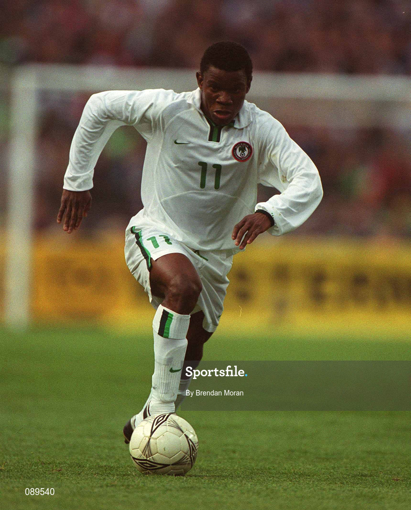 16 May 2002; Pius Ikedia of Nigeria during the International Friendly match between Republic of Ireland and Nigeria at Lansdowne Road in Dublin. Photo by Brendan Moran/Sportsfile