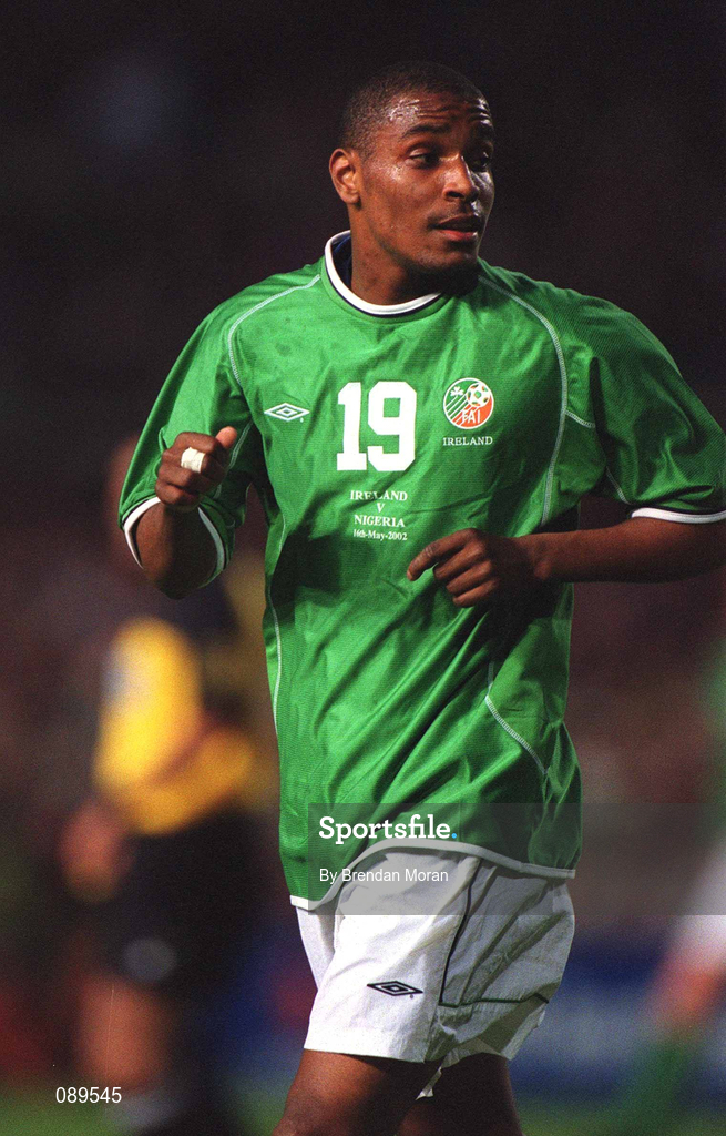 16 May 2002; Clinton Morrison of Republic of Ireland during the International Friendly match between Republic of Ireland and Nigeria at Lansdowne Road in Dublin. Photo by Brendan Moran/Sportsfile
