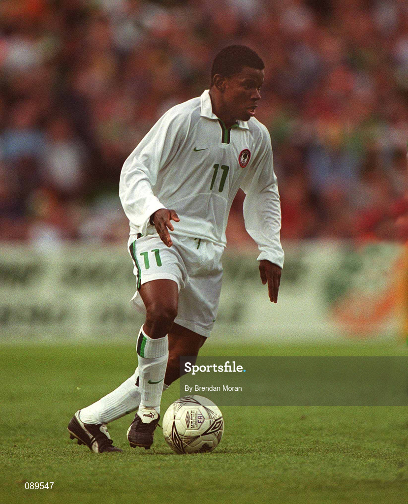 16 May 2002; Pius Ikedia of Nigeria during the International Friendly match between Republic of Ireland and Nigeria at Lansdowne Road in Dublin. Photo by Brendan Moran/Sportsfile