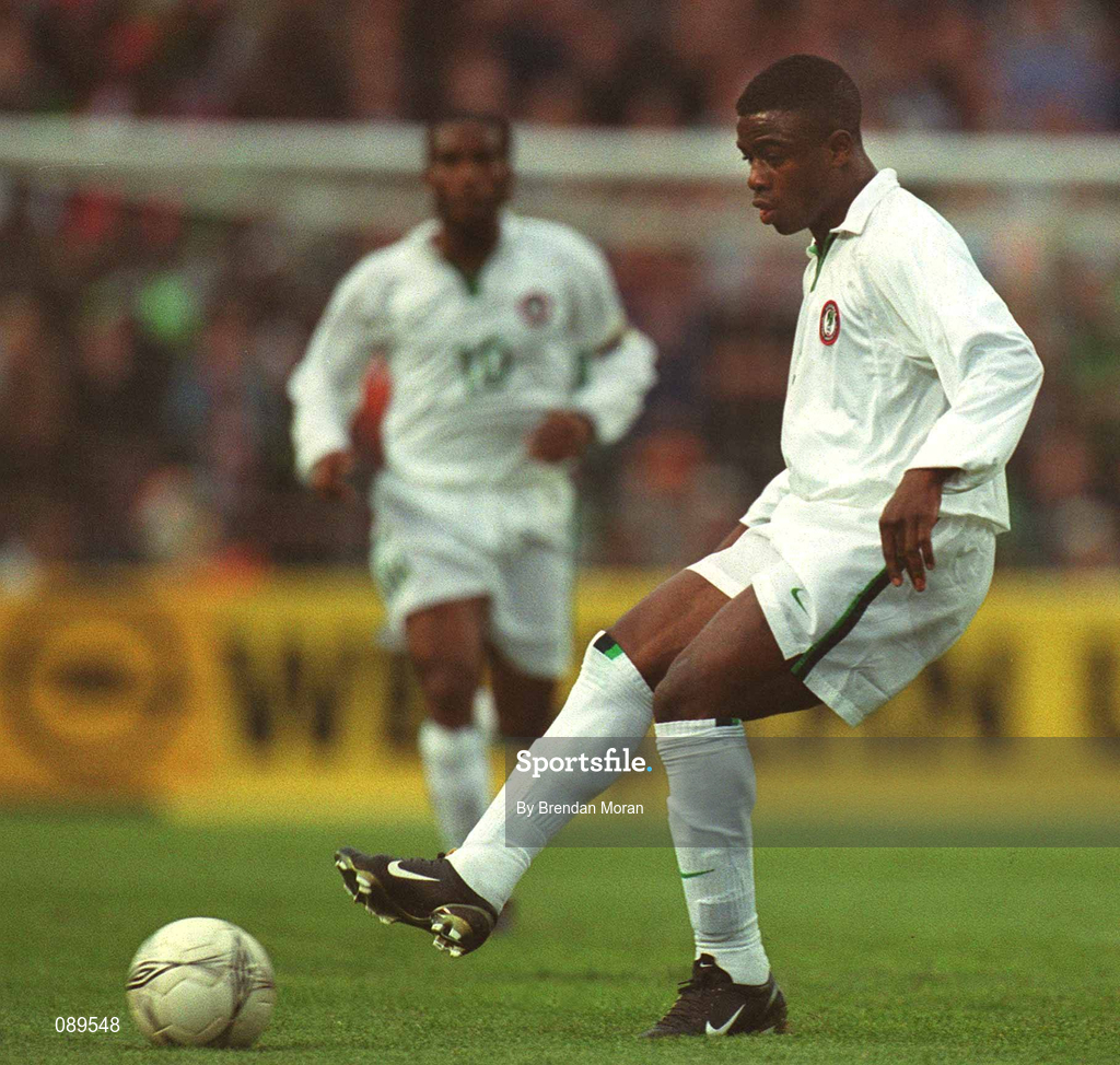 16 May 2002; Bartholomew Ogbeche of Nigeria during the International Friendly match between Republic of Ireland and Nigeria at Lansdowne Road in Dublin. Photo by Brendan Moran/Sportsfile