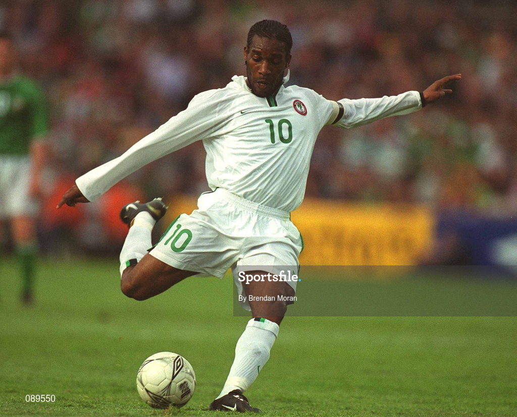 16 May 2002; Augustine Jay Jay Okocha of Nigeria during the International Friendly match between Republic of Ireland and Nigeria at Lansdowne Road in Dublin. Photo by Brendan Moran/Sportsfile