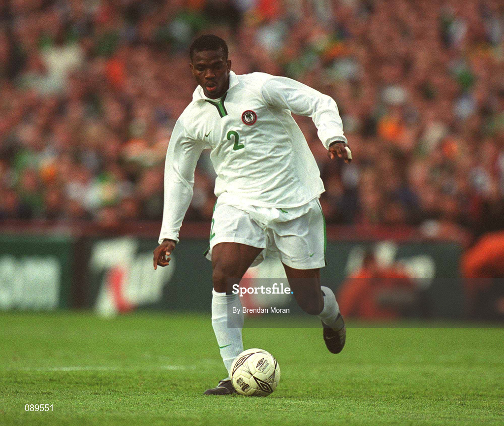 16 May 2002; Joseph Yobo of Nigeria during the International Friendly match between Republic of Ireland and Nigeria at Lansdowne Road in Dublin. Photo by Brendan Moran/Sportsfile