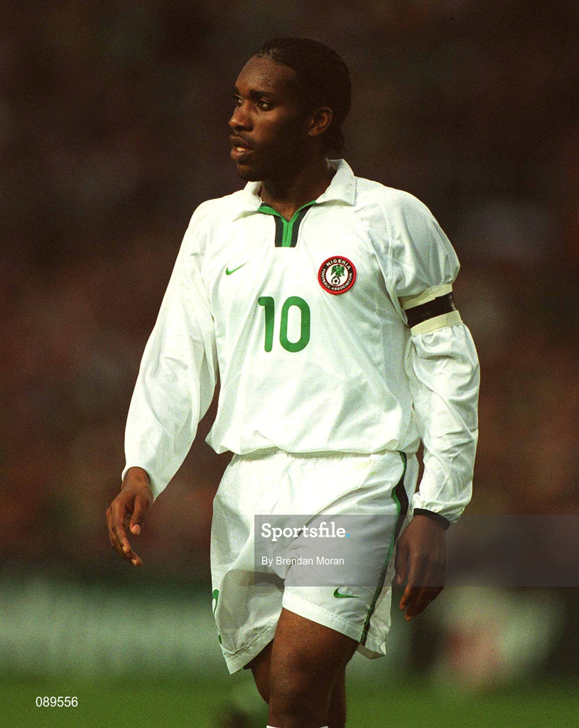 16 May 2002; Augustine Jay Jay Okocha of Nigeria during the International Friendly match between Republic of Ireland and Nigeria at Lansdowne Road in Dublin. Photo by Brendan Moran/Sportsfile