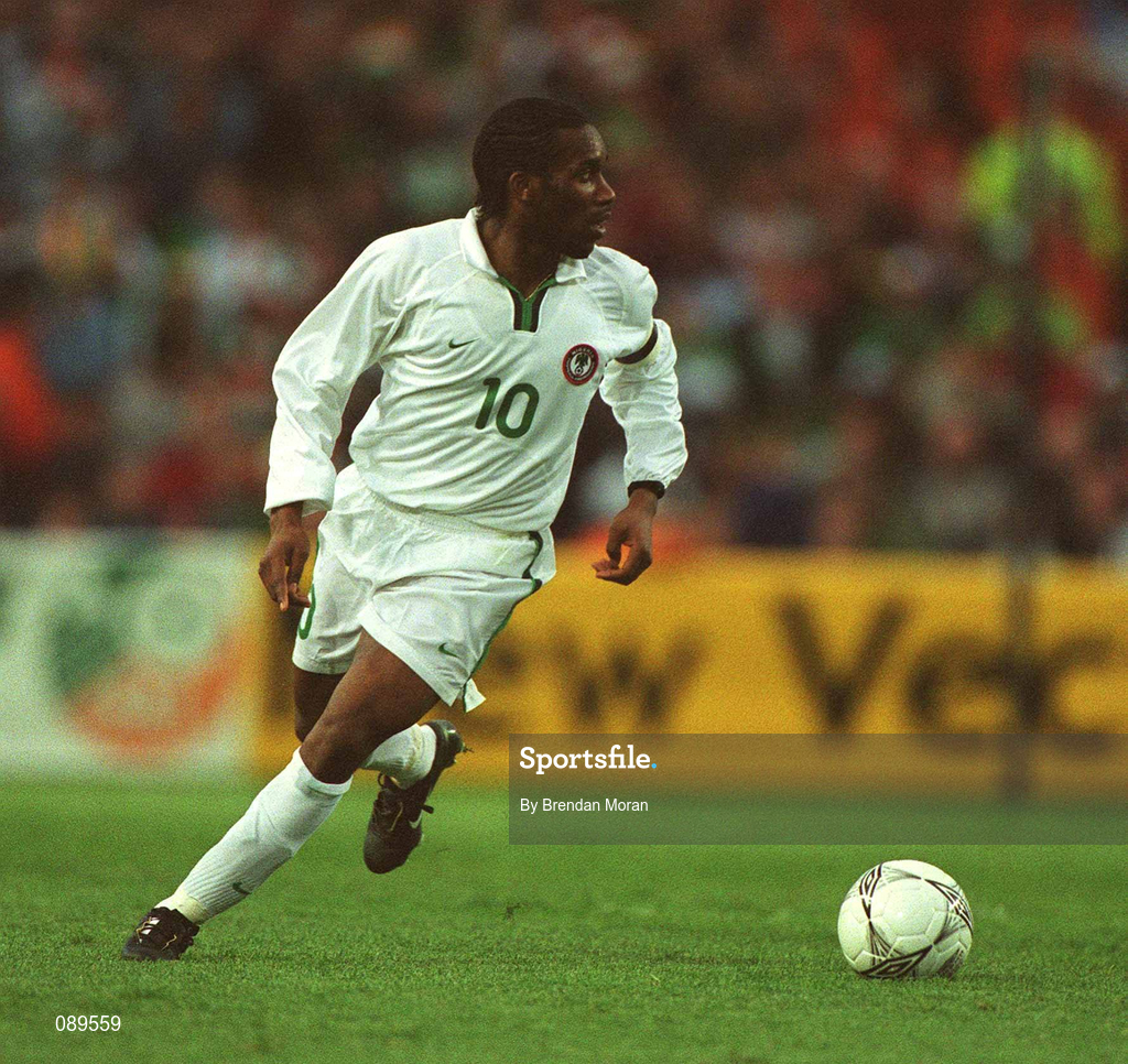 16 May 2002; Jay Jay Okocha of Nigeria during the International Friendly match between Republic of Ireland and Nigeria at Lansdowne Road in Dublin. Photo by Brendan Moran/Sportsfile