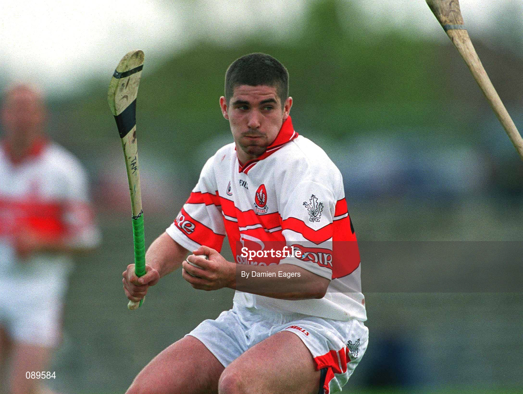 25 May 2002; Raymond Kennedy of Derry during the Guinness Ulster Senior Hurling Championship Semi-Final match between Down and Derry at Casement Park in Belfast. Photo by Damien Eagers/Sportsfile