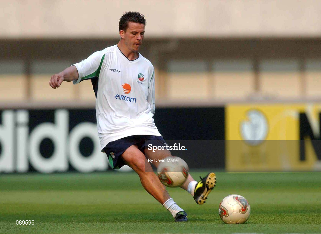 31 May 2002; Ian Harte during at Republic of Ireland squad training session at Big Swan Stadium in Niigata, Japan. Photo by David Maher/Sportsfile