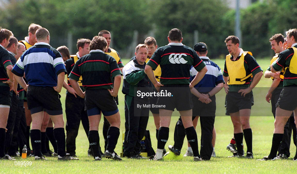 31 May 2002; Ireland head coach Eddie O'Sullivan during an Ireland Rugby squad training session at Dr Hickey Park in Greystones, Wicklow. Photo by Matt Browne/Sportsfile