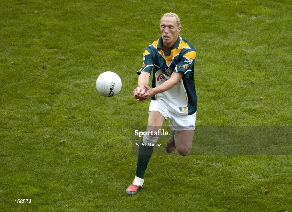 17 October 2004; Ciaran McDonald, Ireland. Coca Cola International Rules Series 2004, First Test, Ireland v Australia, Croke Park, Dublin. Picture credit; Pat Murphy / SPORTSFILE *** Local Caption *** Any photograph taken by SPORTSFILE during, or in connection with, the 2004 Coca Cola International Rules Series, which displays GAA logos or contains an image or part of an image of any GAA intellectual property, or, which contains images of a GAA player/players in their playing uniforms, may only be used for editorial and non-advertising purposes.  Use of photographs for advertising, as posters or for purchase separately is strictly prohibited unless prior written approval has been obtained from the Gaelic Athletic Association.