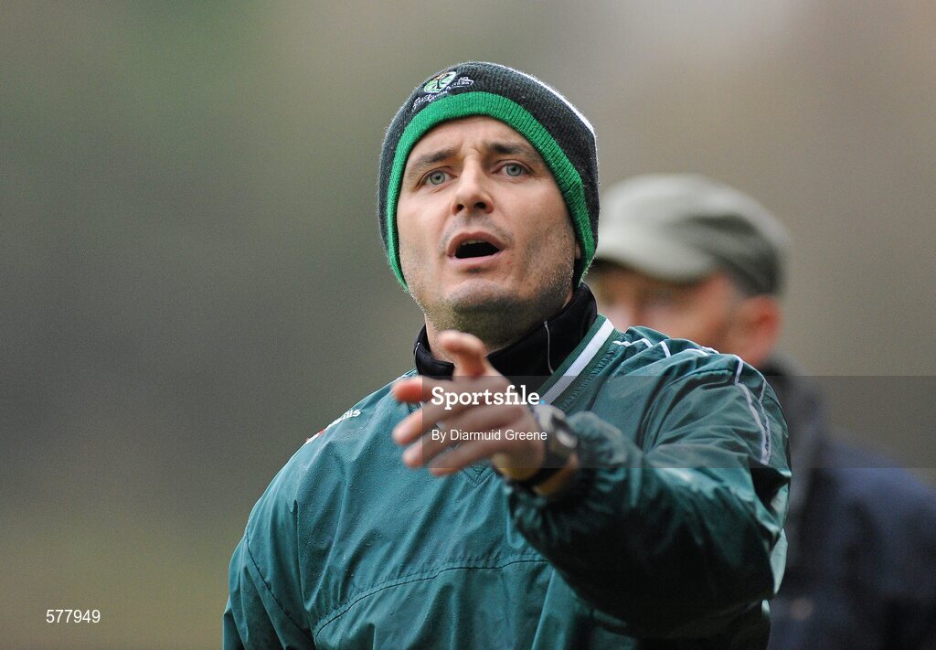 23 November 2011; Colaiste Chríost Rí manager Aidan Moynihan. Corn Ui Mhuiri Senior 'A' Football Championship, Colaiste an Spioraid Naoimh v Colaiste Chríost Rí, Ballincollig GAA Club, Co. Cork. Picture credit: Diarmuid Greene / SPORTSFILE