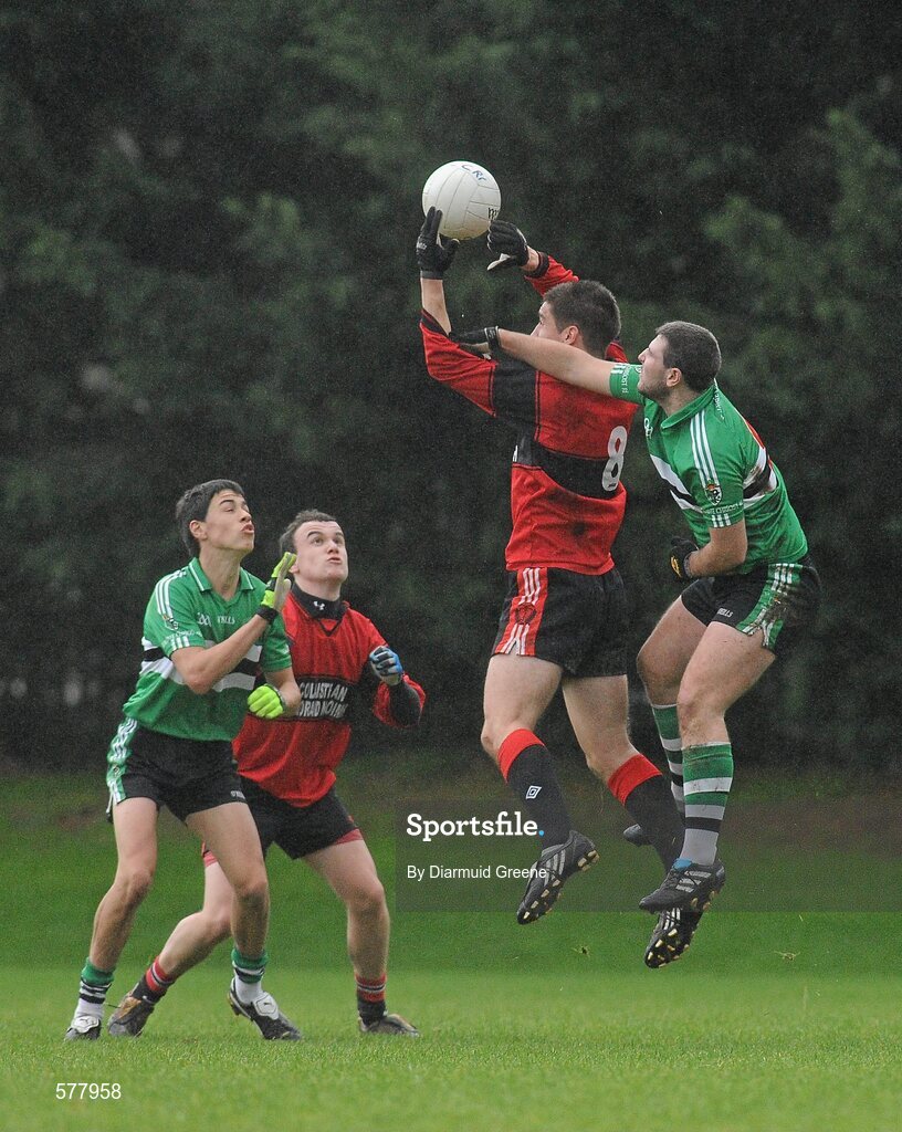23 November 2011; Conor Dorman, Colaiste an Spioraid Naoimh, in action against Eoin Smith, Colaiste Chríost Rí. Corn Ui Mhuiri Senior 'A' Football Championship, Colaiste an Spioraid Naoimh v Colaiste Chríost Rí, Ballincollig GAA Club, Co. Cork. Picture credit: Diarmuid Greene / SPORTSFILE