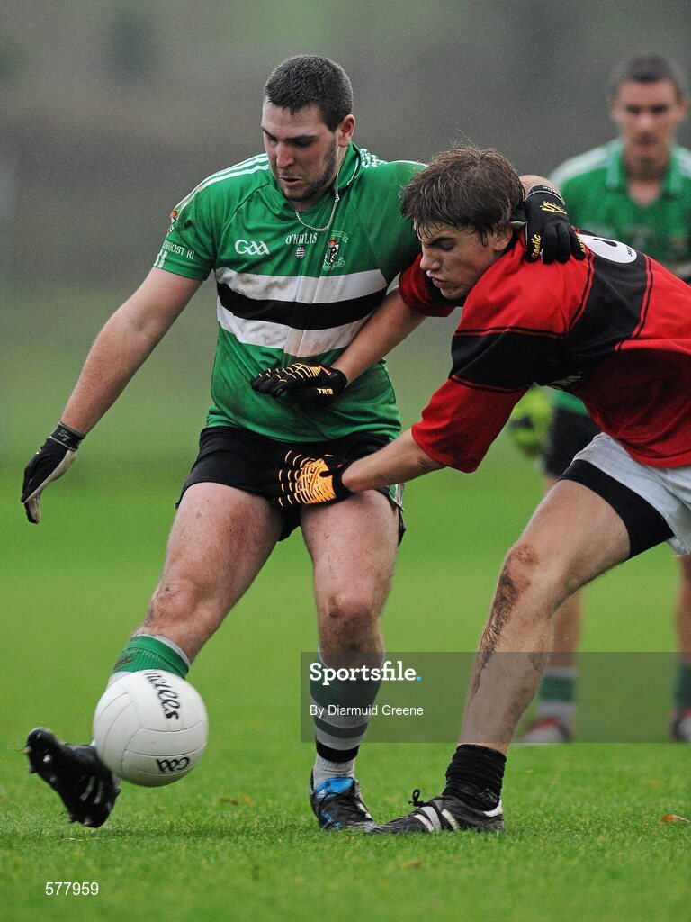 23 November 2011; Eoin Smith, Colaiste Chríost Rí, in action against Ian Maguire, Colaiste an Spioraid Naoimh. Corn Ui Mhuiri Senior 'A' Football Championship, Colaiste an Spioraid Naoimh v Colaiste Chríost Rí, Ballincollig GAA Club, Co. Cork. Picture credit: Diarmuid Greene / SPORTSFILE