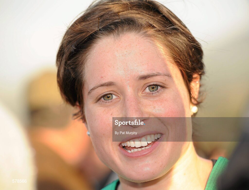 27 November 2011; Sarah Louise Treacy, Meath, after winning the senior women's race at the Woodie’s DIY Inter County Cross Country Championships. Sligo Racecourse, Sligo. Picture credit: Pat Murphy / SPORTSFILE