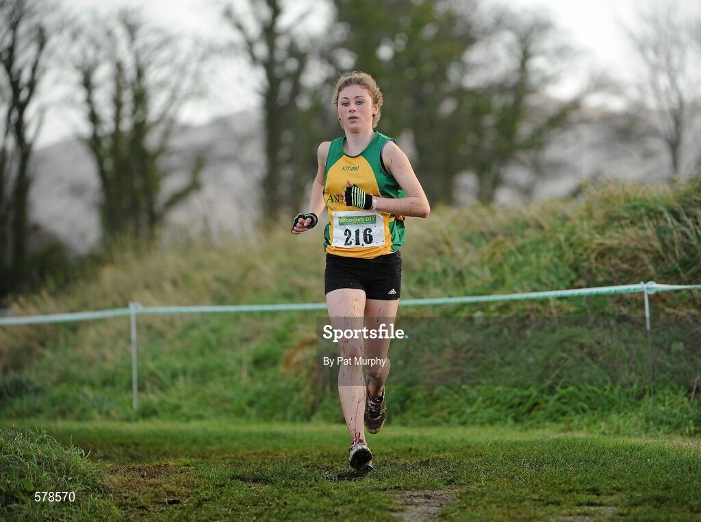 27 November 2011; Gina Dolan, Annalee AC, Co. Cavan, on her way to winning the Women's U16 race during the Woodie’s DIY Inter County Cross Country Championships. Sligo Racecourse, Sligo. Picture credit: Pat Murphy / SPORTSFILE