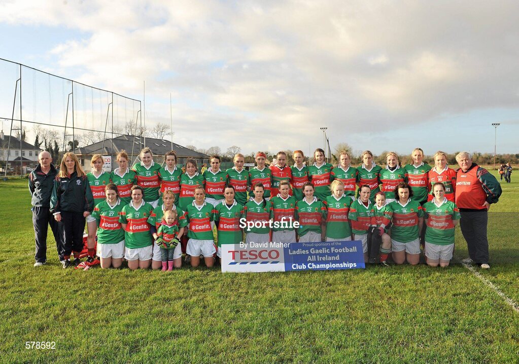 27 November 2011; The Carnacon squad. Tesco All-Ireland Senior Ladies Football Club Championship Final, Carnacon v Na Fianna, Ballymahon, Co. Longford. Picture credit: David Maher / SPORTSFILE