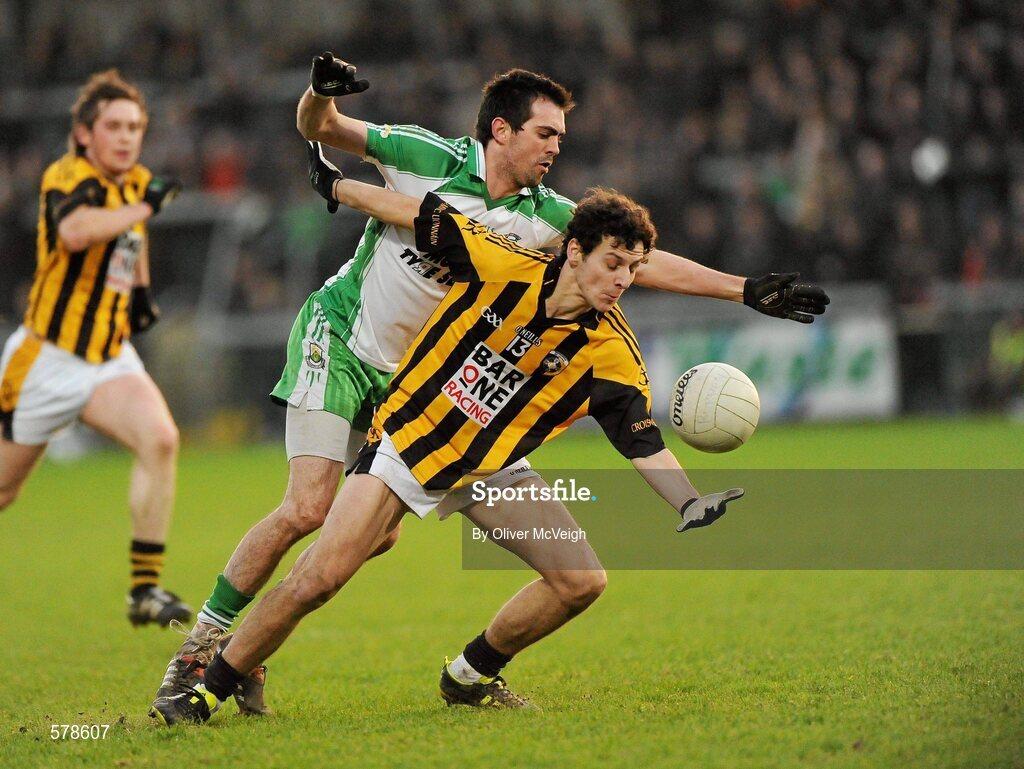 27 November 2011; Jamie Clarke, Crossmaglen Rangers, in action against Gerard McCartan, Burren St Mary's. AIB Ulster GAA Football Senior Club Championship Final, Crossmaglen Rangers, Armagh v Burren St Mary's, Down, Morgan Athletic Grounds, Armagh. Picture credit: Oliver McVeigh / SPORTSFILE