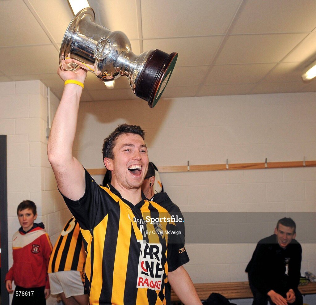 27 November 2011; Captain Stephen Kernan arrives in the changing rooms after the game. AIB Ulster GAA Football Senior Club Championship Final, Crossmaglen Rangers v Burren St Mary's, Morgan Athletic Grounds, Armagh. Picture credit: Oliver McVeigh / SPORTSFILE