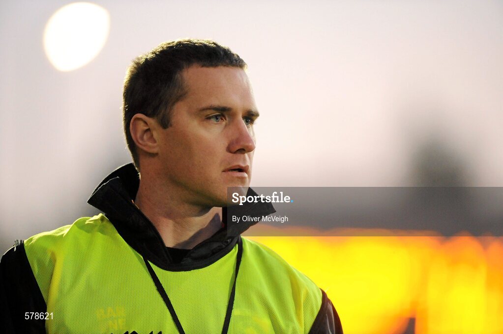 27 November 2011; Crossmaglen Rangers joint manager Tony McEntee watches on from the sideline. AIB Ulster GAA Football Senior Club Championship Final, Crossmaglen Rangers v Burren St Mary's, Morgan Athletic Grounds, Armagh. Picture credit: Oliver McVeigh / SPORTSFILE