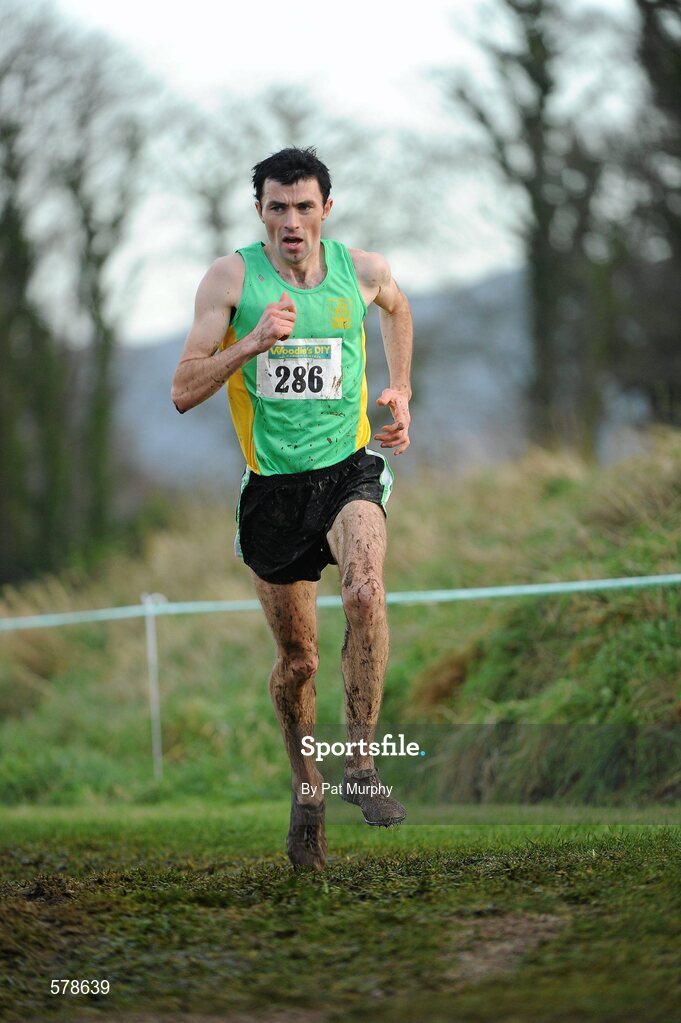 27 November 2011; Andrew Ledwith, Co. Meath, on his way to finishing in second place in the senior men's race during the Woodie’s DIY Inter County Cross Country Championships. Sligo Racecourse, Sligo. Picture credit: Pat Murphy / SPORTSFILE