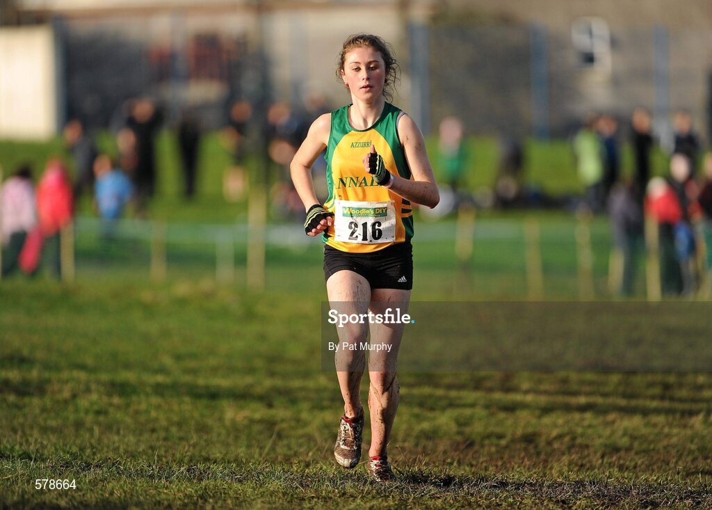 27 November 2011; Gina Dolan, Annalee AC, on her way to winning the Women's U16 race during the Woodie’s DIY Inter County Cross Country Championships. Sligo Racecourse, Sligo. Picture credit: Pat Murphy / SPORTSFILE