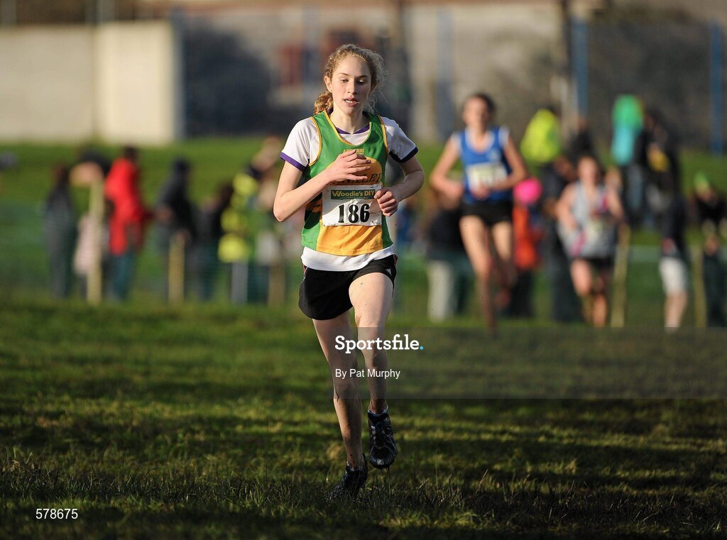 27 November 2011; Clodagh O'Reilly, Annalee AC, during the final stages on her way to winning the women's U16 race at the Woodie’s DIY Inter County Cross Country Championships. Sligo Racecourse, Sligo. Picture credit: Pat Murphy / SPORTSFILE