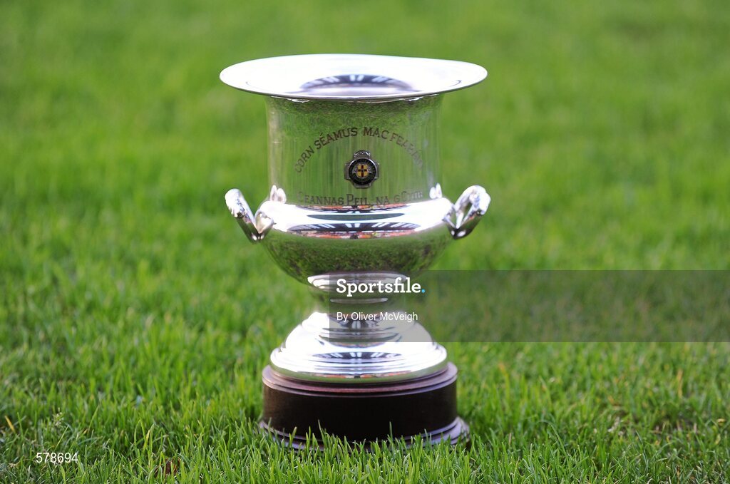27 November 2011; A general view of the Seamus McFerran Cup. AIB Ulster GAA Football Senior Club Championship Final, Crossmaglen Rangers v Burren St Mary's, Morgan Athletic Grounds, Armagh. Picture credit: Oliver McVeigh / SPORTSFILE