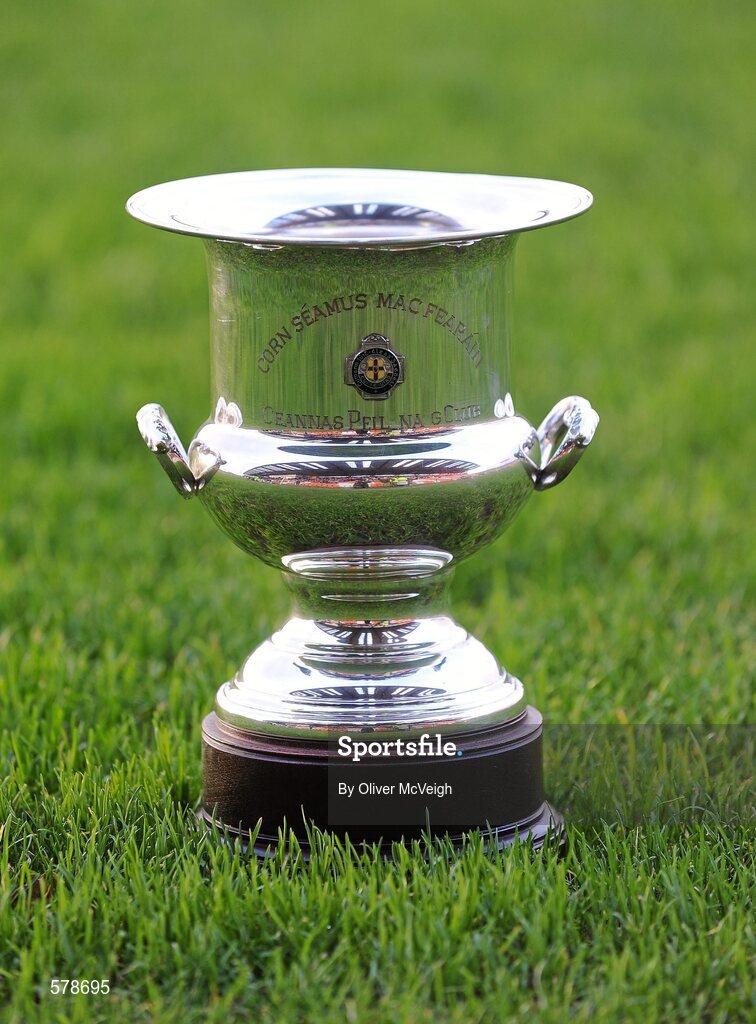 27 November 2011; A general view of the Seamus McFerran Cup. AIB Ulster GAA Football Senior Club Championship Final, Crossmaglen Rangers v Burren St Mary's, Morgan Athletic Grounds, Armagh. Picture credit: Oliver McVeigh / SPORTSFILE