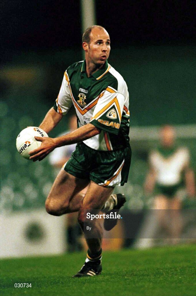 5 October 1999; Brian Stynes in action for Ireland against Australia at the Melbourne Cricket Ground, Melbourne, Australia. Photo byRay McManus/SPORTSFILE