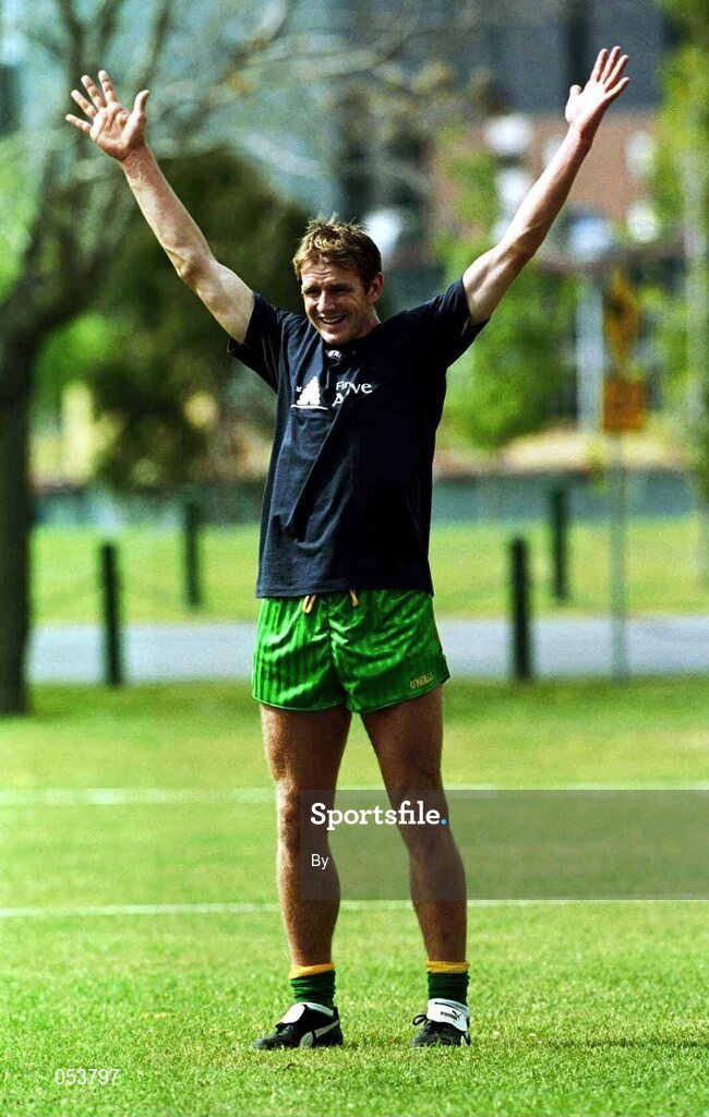 4 October 1999;  Darren Fay  during the Irish team training at Albert Park, Melbourne, Australia, prior to the first test on Friday. International Rules. Picture credit; Ray McManus/SPORTSFILE