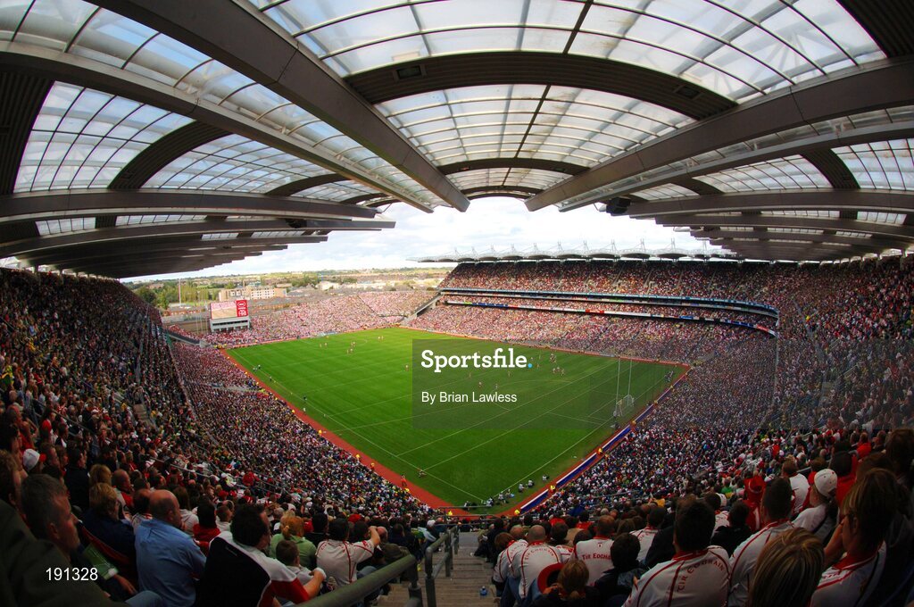 25 September 2005; A general view of Croke Park during the game. Bank of Ireland All-Ireland Senior Football Championship Final, Kerry v Tyrone, Croke Park, Dublin. Picture credit; Brian Lawless / SPORTSFILE *** Local Caption *** Any photograph taken by SPORTSFILE during, or in connection with, the 2005 Bank of Ireland All-Ireland Senior Football Final which displays GAA logos or contains an image or part of an image of any GAA intellectual property, or, which contains images of a GAA player/players in their playing uniforms, may only be used for editorial and non-advertising purposes.  Use of photographs for advertising, as posters or for purchase separately is strictly prohibited unless prior written approval has been obtained from the Gaelic Athletic Association.