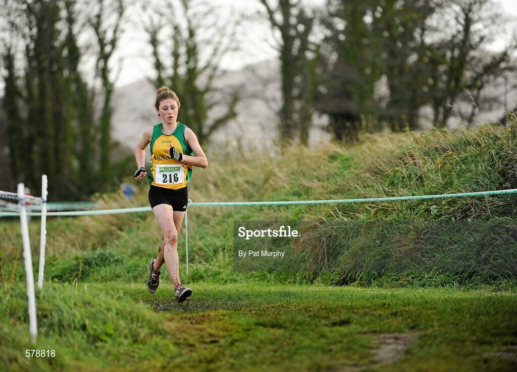 27 November 2011; Gina Dolan, Annalee AC, on her way to winning the Women's U16 race during the Woodie’s DIY Inter County Cross Country Championships. Sligo Racecourse, Sligo. Picture credit: Pat Murphy / SPORTSFILE