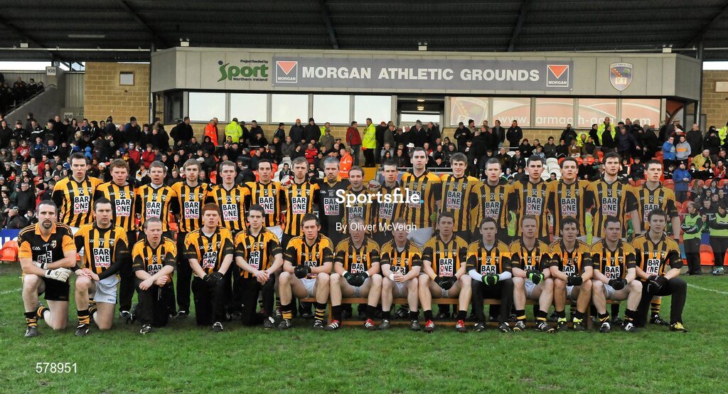 27 November 2011; The Crossmaglen Rangers squad. AIB Ulster GAA Football Senior Club Championship Final, Crossmaglen Rangers v Burren St Mary's, Morgan Athletic Grounds, Armagh. Picture credit: Oliver McVeigh / SPORTSFILE