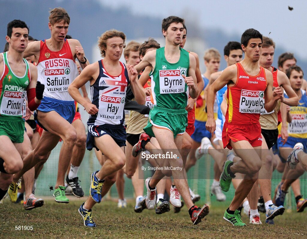 11 December 2011; Jake Byrne, Ireland, in action during the Junior Men's event at the 18th SPAR European Cross Country Championships 2011. Velenje, Slovenia. Picture credit: Stephen McCarthy / SPORTSFILE