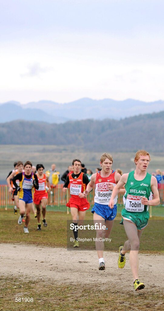 11 December 2011; Sean Tobin, Ireland, in action during the Junior Men's event at the 18th SPAR European Cross Country Championships 2011. Velenje, Slovenia. Picture credit: Stephen McCarthy / SPORTSFILE