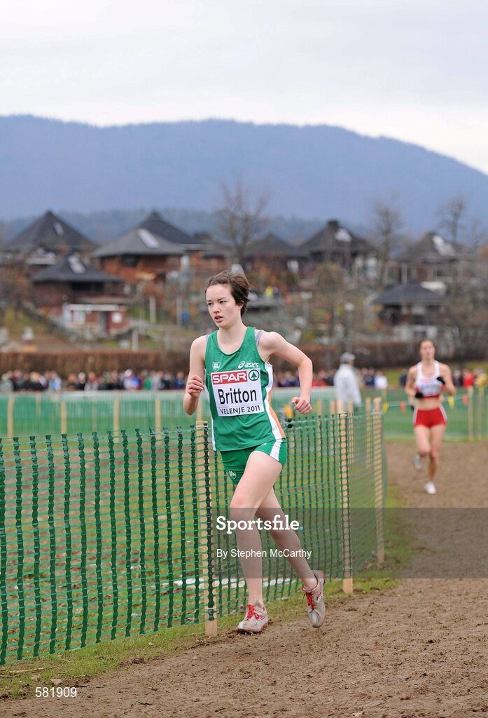 11 December 2011; Una Britton, Ireland, in action during the Women's U23 event at the 18th SPAR European Cross Country Championships 2011. Velenje, Slovenia. Picture credit: Stephen McCarthy / SPORTSFILE