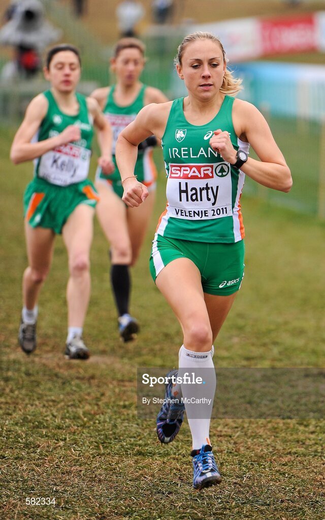 11 December 2011; Kelly Harty in action during the Senior Women's event at the 18th SPAR European Cross Country Championships 2011. Velenje, Slovenia. Picture credit: Stephen McCarthy / SPORTSFILE