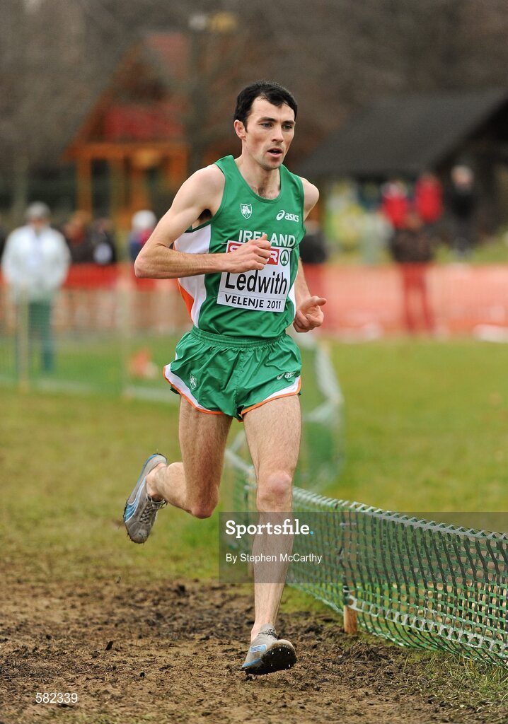 11 December 2011; Andrew Ledwith, Ireland, in action during the Senior Men's event at the 18th SPAR European Cross Country Championships 2011. Velenje, Slovenia. Picture credit: Stephen McCarthy / SPORTSFILE